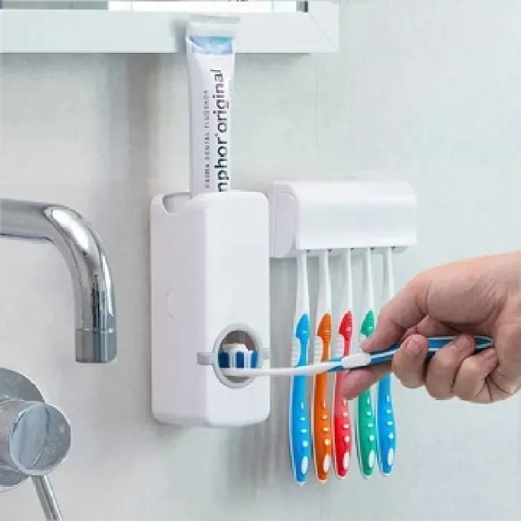 Tooth Paste Dispenser 5 Brush Holder