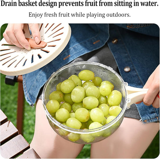 Kitchen Fruit Drainage Basket with Lid
